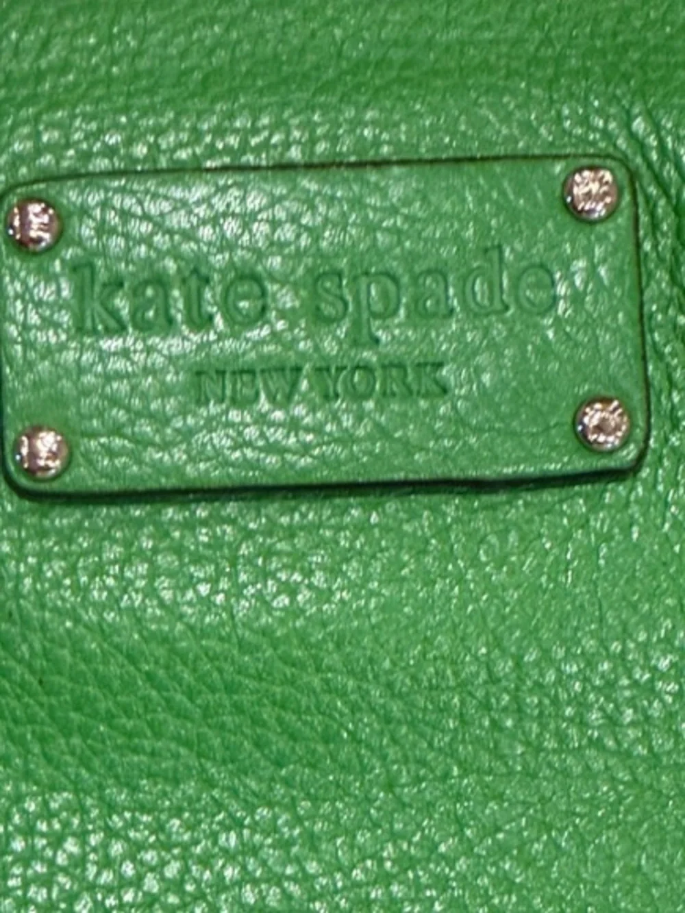 Kate Spade Vintage Pebbled Leather Tote / Shoulder Bag - Kelly Green